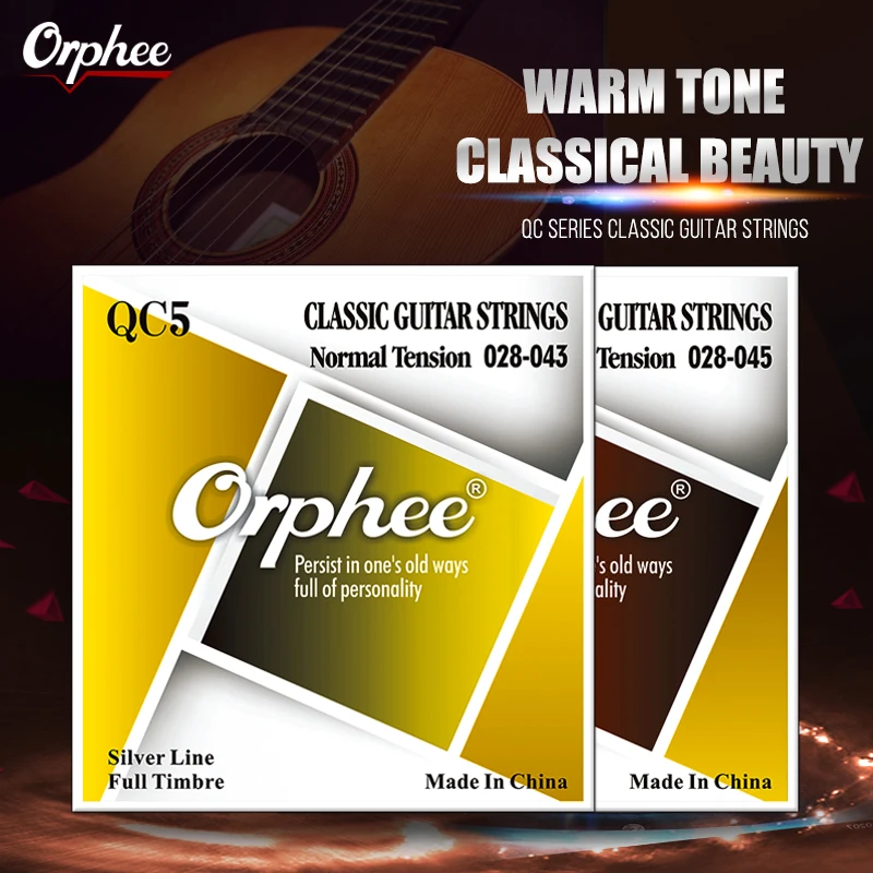 

Orphee QC Classical Guitar Strings Clear Nylon Core Silver Plated Wound Classic Guitarra Strings Guitar Parts & Accessories