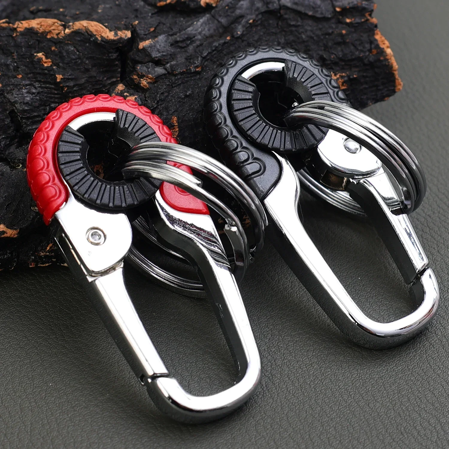 Keychain Buckle for Men Stainless Steel Key Ring Key Chain Hook Outdoor Carabiner Climbing Keyfob Accessories