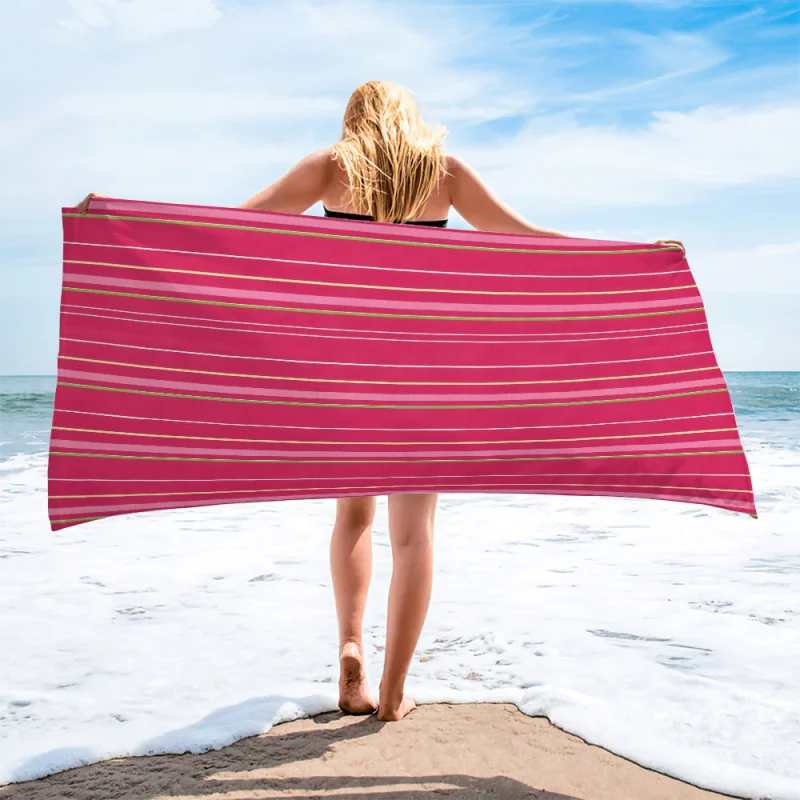 Pastel Vertical Striped Print Beach Towel Pool Towel Camping Towel Bath Towel Blanket Girly Adult Travel Digital Print