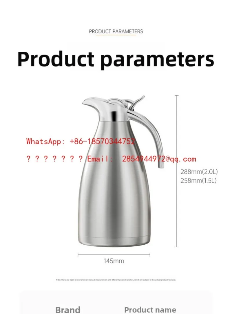 2026L     Insulated Bottle, Electric Kettle, Household Large Capacity Insulated Kettle