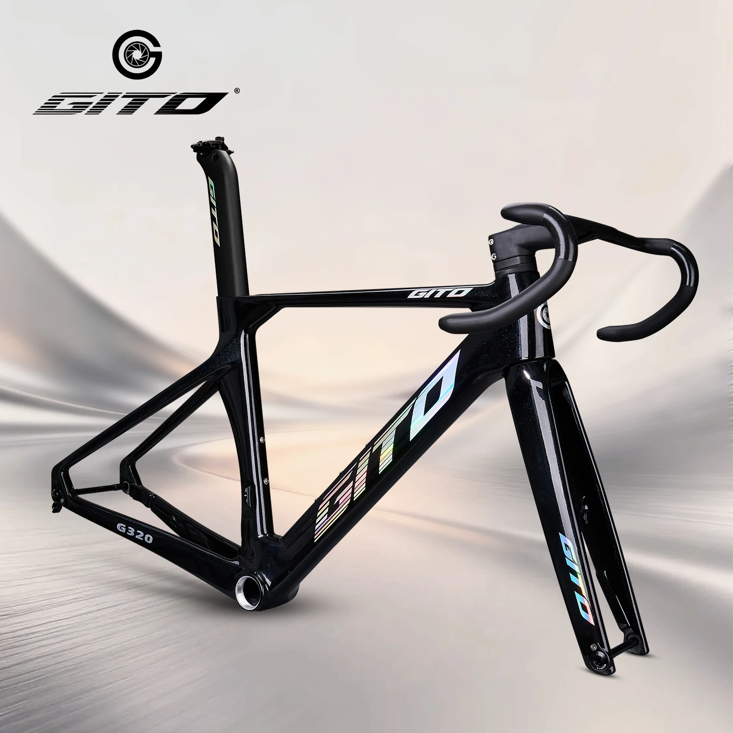 GITO Carbon Fiber Road Bike Frame for Racing Bicycles Lightweight Cycling Equipment Regular Toray T800 Flat Mount Disc Brake