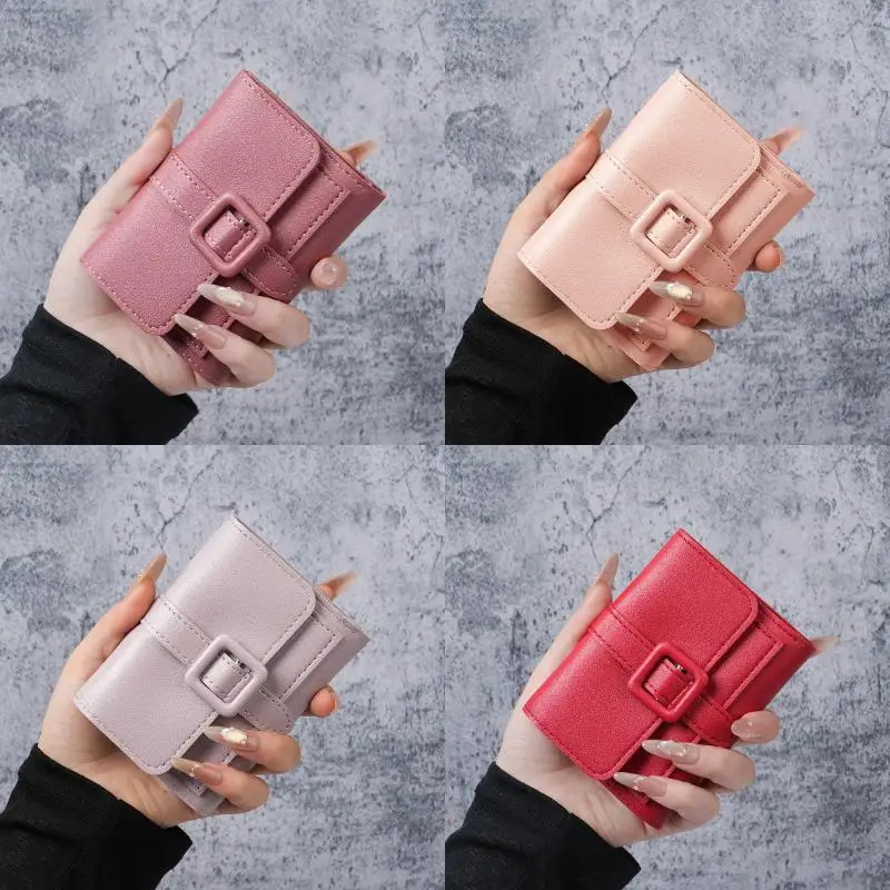 미니 PU 가죽 짧은 스타일 동전 지갑 학생을위한 패션 미니멀리스트 여성용 지갑 여성 신용 카드 홀더 지갑