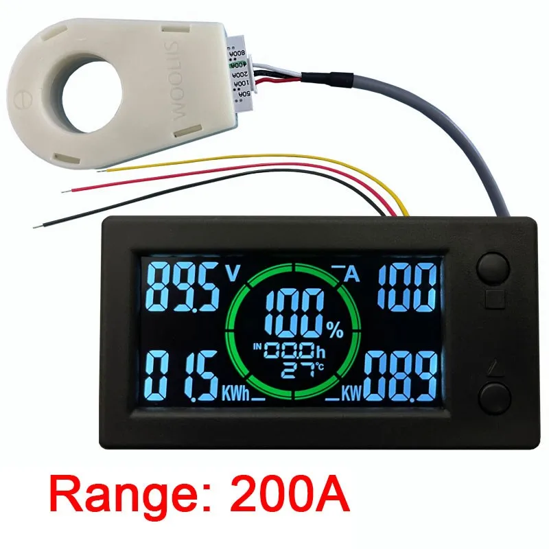 Maxgeek WLS-MVA050 50A LCD Display Coulometer High Performance Current Voltage Power Electric Energy Meter