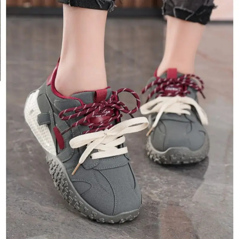 

Casual Versatile Thick-Soled Dad Leather Trendy Shoes Height-Increasing Soft-Sole Fashionable And Comfortable Women's Footwear