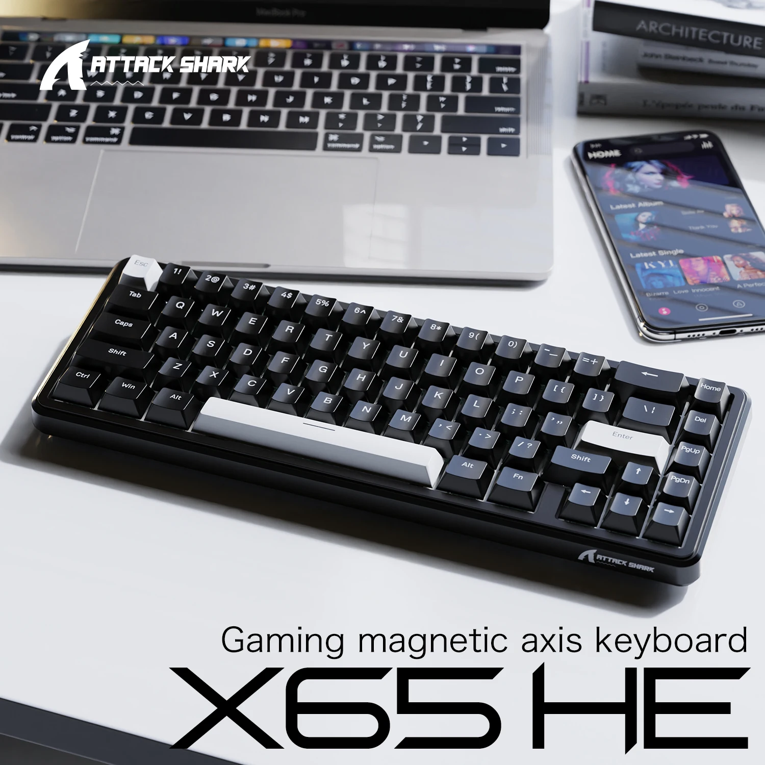 ATTACK SHARK X65 HE 65% Wired Magnetic Switch Keyboard 8000Hz Polling Rate 0.01mm RT Rapid Trigger Gaming Keyboard
