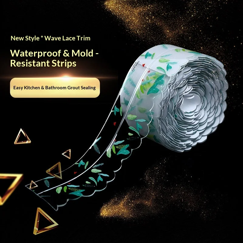 

3.2M Decorative Sticker Lace Wave Waterproof Sticker Edge Sticker Of Sink Edge Sticker Of Sink Washbasin Beautiful Seam Sticker