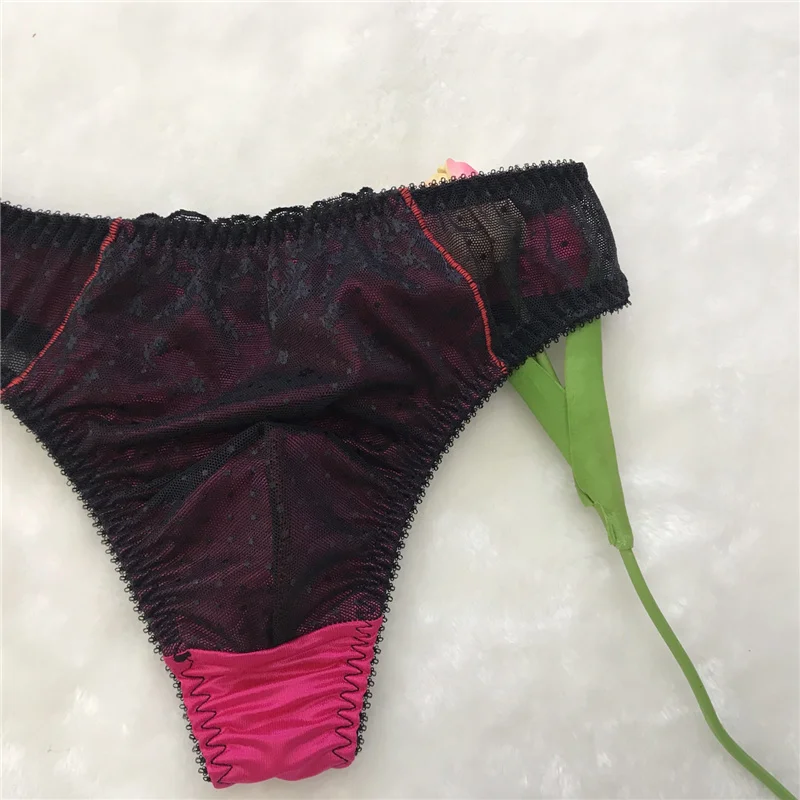 Erotic Solid Color Underwear Mid Waist Brief Sexy Men\'S Lace Panties Transparent Soft Comfortable Thongs Sissy for Gay Male