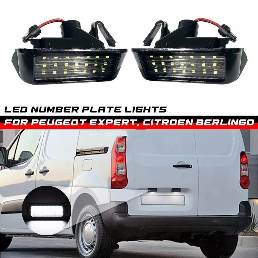 

2Pcs LED License Number Plate Light Lamps For Peugeot Partner Expert Toyota Proace Citroen Berlingo Spacetourer Car Accessories