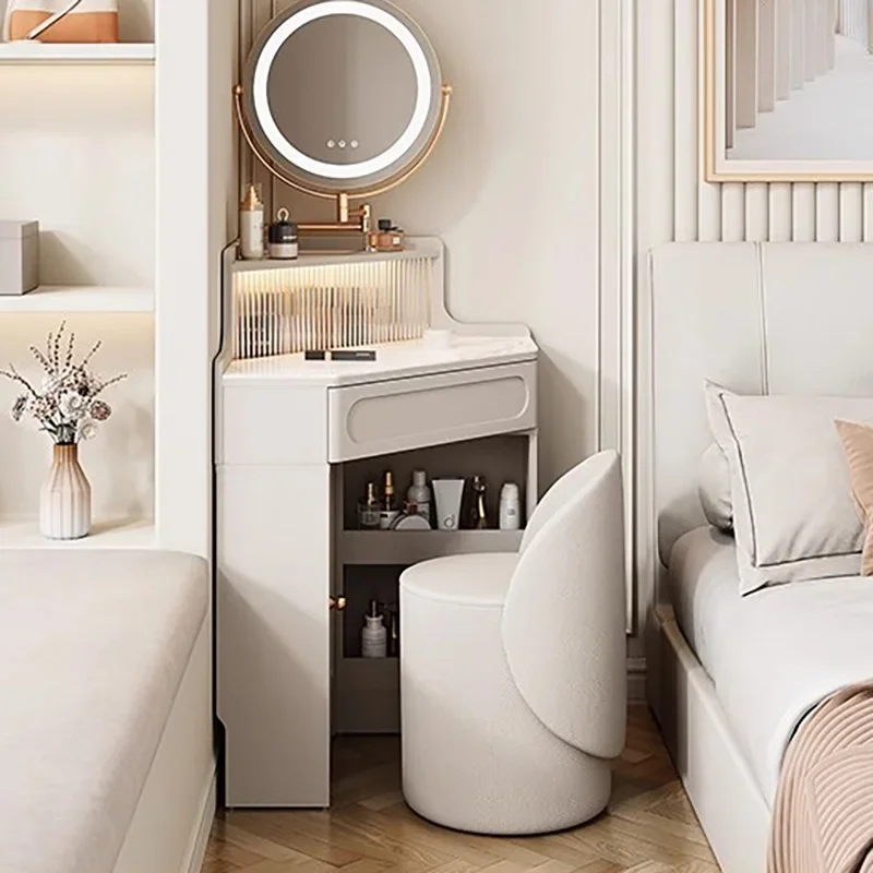 

Luxury Nordic Dressing Table Bedroom Modern Organizers Storage Dressing Table Multifunctional Mirror Coiffeuse Furniture