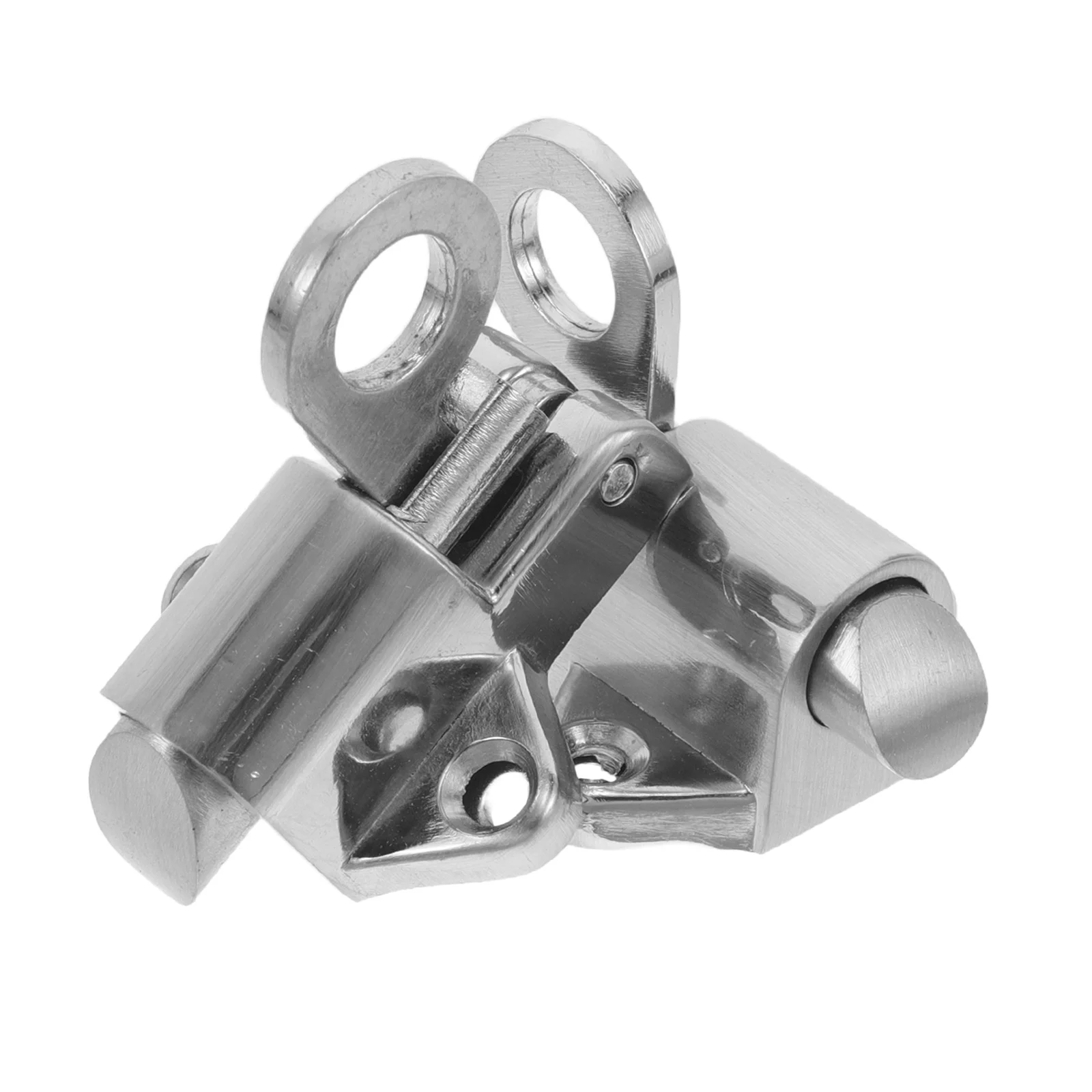 

2pcs Self-Closing Latch Bolt Zinc Alloy Spring Loaded Lock For Door Gate Attic Automatic Spring Bounce Pull Ring Door Bolt