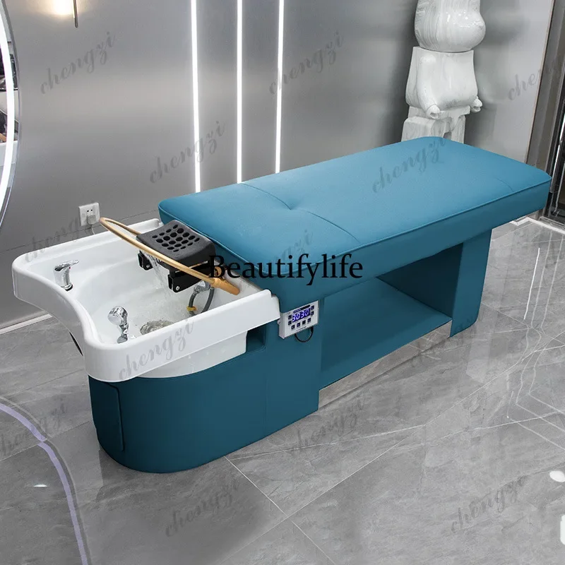 K153  Haircutting Lounge Shampoo Chairs Ear Picking Sink Stylist Beauty Shampoo Chairs Bed PU Leather Furniture Letto Lavaggio