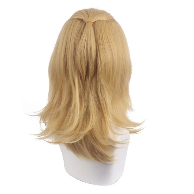 Parrucca cosplay per capelli corti dorati da ragazzo anime da 1 pezzo