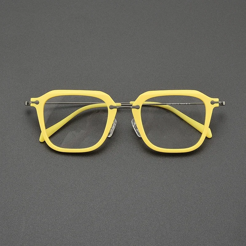 Eyeglasses Unique Multicolor Vintage Square Titanium Leg Reading Prescription Man Women Glasses Frame Myopia Eyeglass Frames