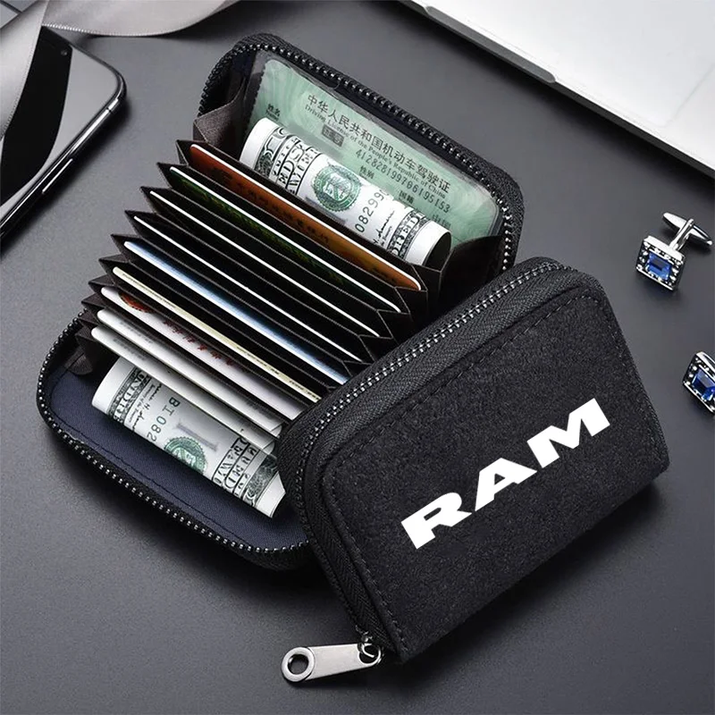 Blocking Business Card Holder Wallet Bank/ID/Credit Cards Storage Money Bag for Dodge Ram 1500 2500 3500 accessories interior