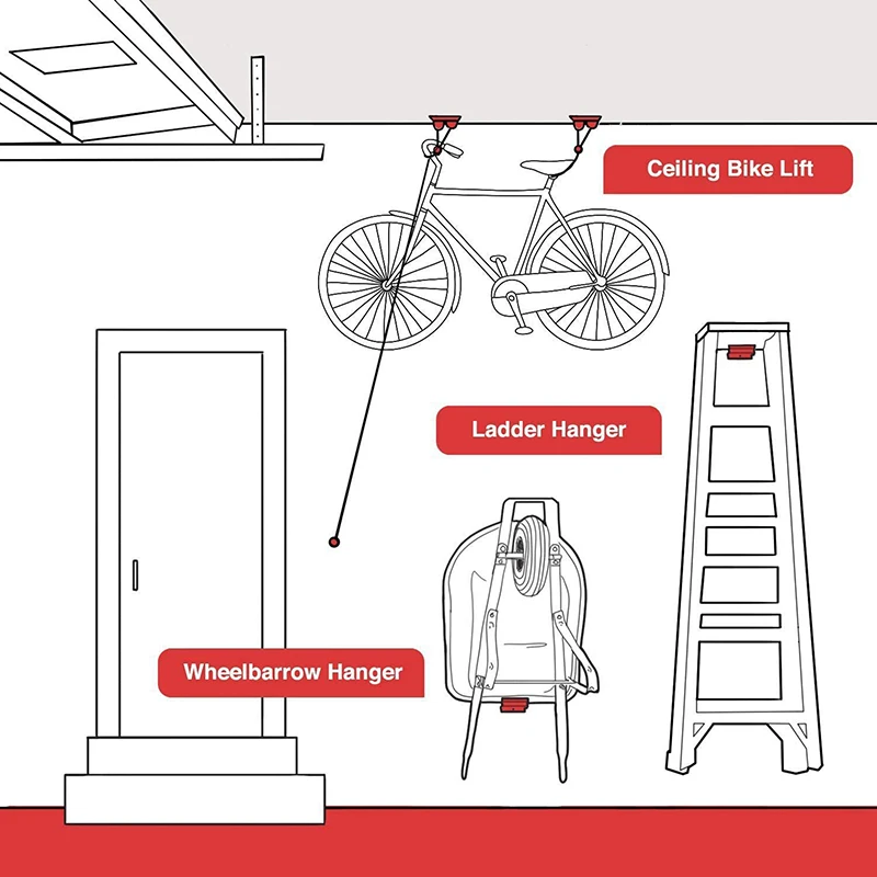 Weedeater cabide de escada resistente fixado na parede resistente gancho de escada garagem gancho de parede para cabos ferramentas de jardim ferramenta elétrica