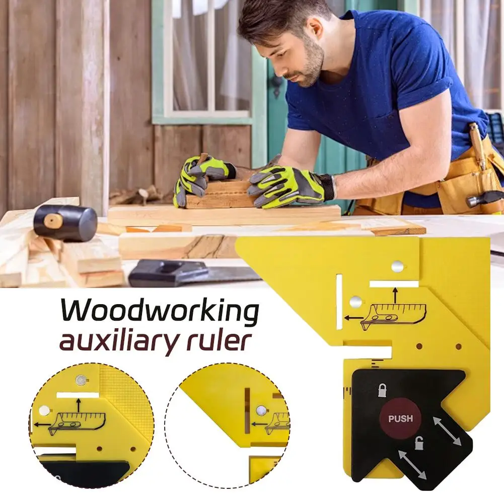 Woodworking Auxiliary Ruler Bevel Cutting Aid - Professional Trimming Tool Decorative Strip Measuring Guide Precision Carpentry