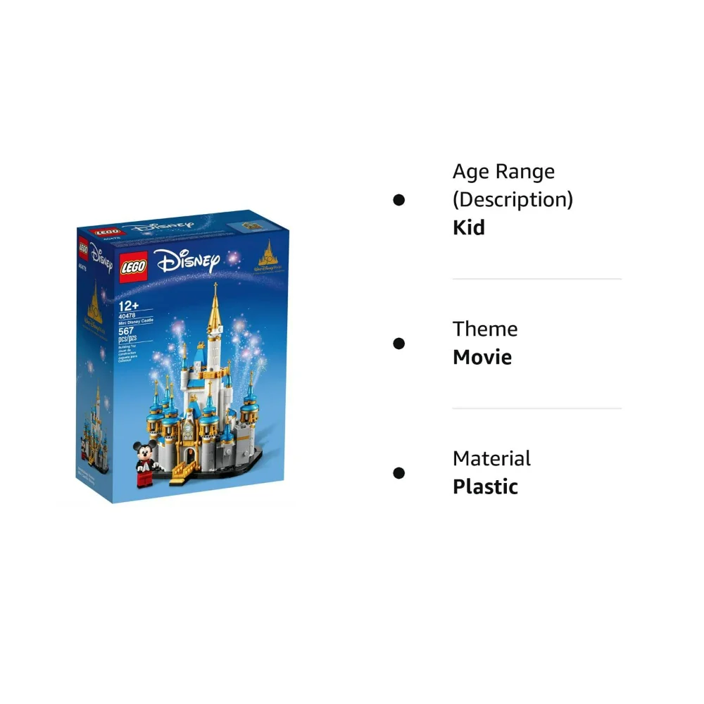 Lego Mini Disney Castle 50th Year Anniversary for Children\'s Kids Birthday Xmas Gift (40478)