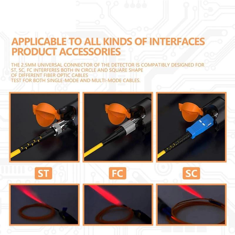 Visual Fault Locator, 30MW Optic Fiber Cable Tester With FC Male To LC Female Adapter, 30KM Red Light Source Meter