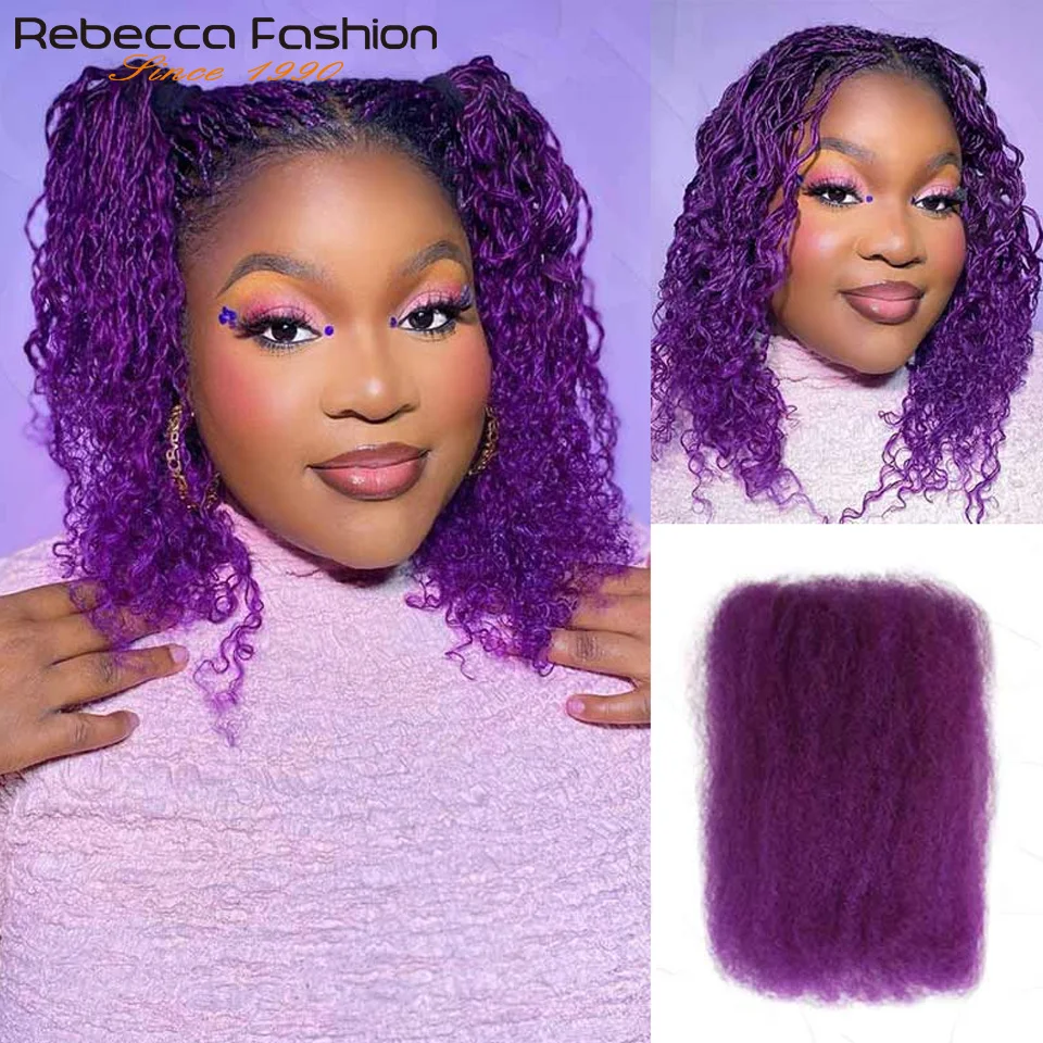 Afro Kinky Curly Bulk Haar voor Vlechten QVR Remy Bulk Haar Zonder Bevestiging, Zacht & Lichtgewicht, Perfect voor Vlechten en Twists