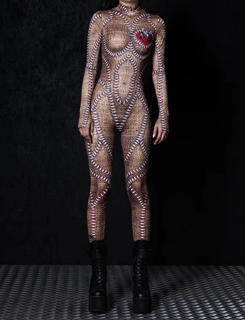 Damen Sexy Clown Strumpfhose Jumpsuit Halloween Karneval Party Bodysuits Aerial Bühnenauftritt Cosplay Kostüme Zentai Anzug 2026 – Detail 9