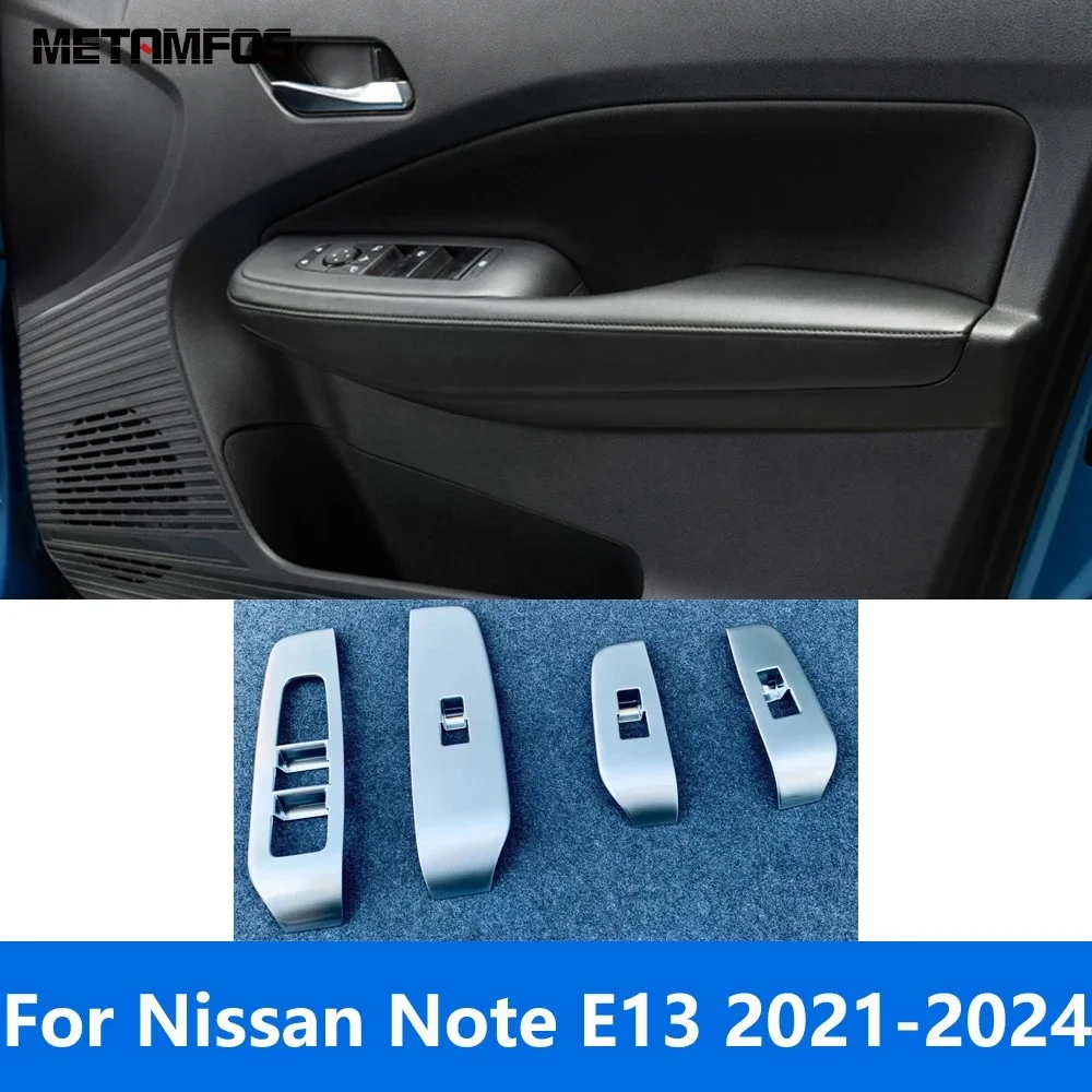 For Nissan Note E13 2021 2022 2023 2024 Matte Window Lift Switch Cover Trim Interior Armrest Frame Accessories Car Styling