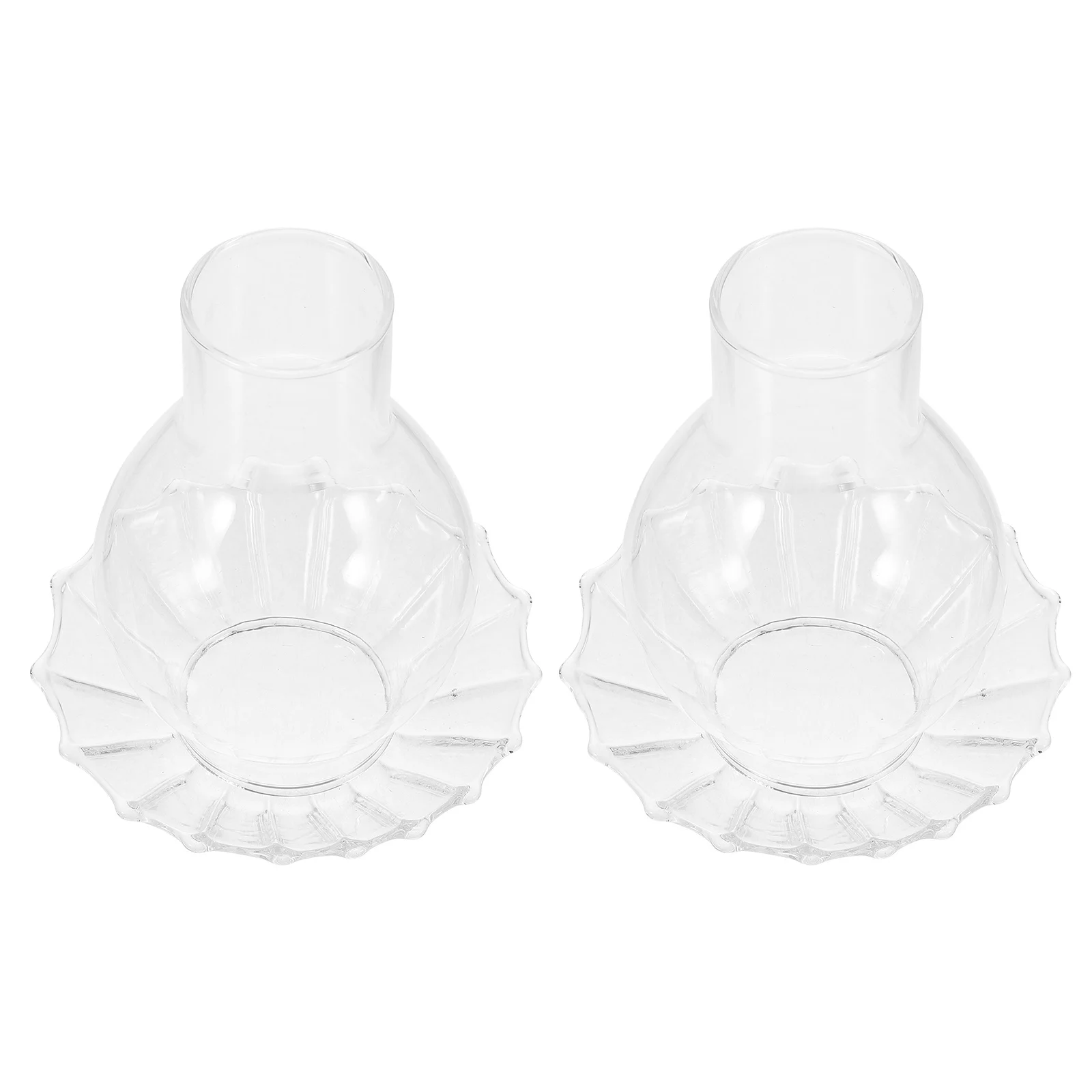 مجموعتان من حاملات الزجاج الشفاف، أغطية شمع عتيقة مقاومة للرياح، غطاء مزخرف، ظلال شمع زجاجية شفافة #2