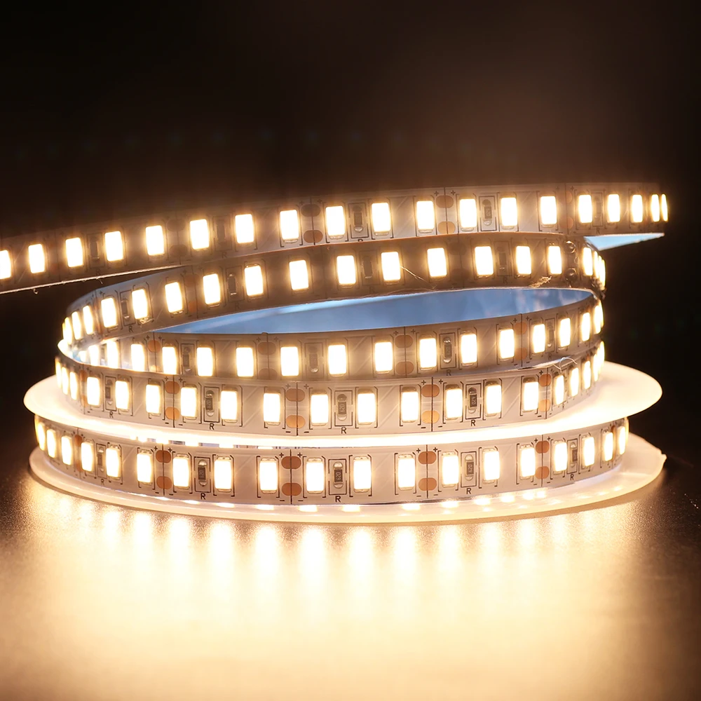 Ultra jasny SMD 5730 5630 LED Strip DC 12V 120 Leds/M ciepłe/naturalna biel elastyczne taśma wstążkowa sznur oświetleniowy do wystroju domu 5M