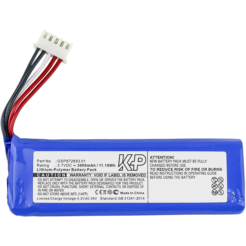 

Replacement Battery for JBL:Flip 4,Flip 4 Special Edition,SP872693 01,GSP872693 03A,P763098 03A,Speaker-3000mAh