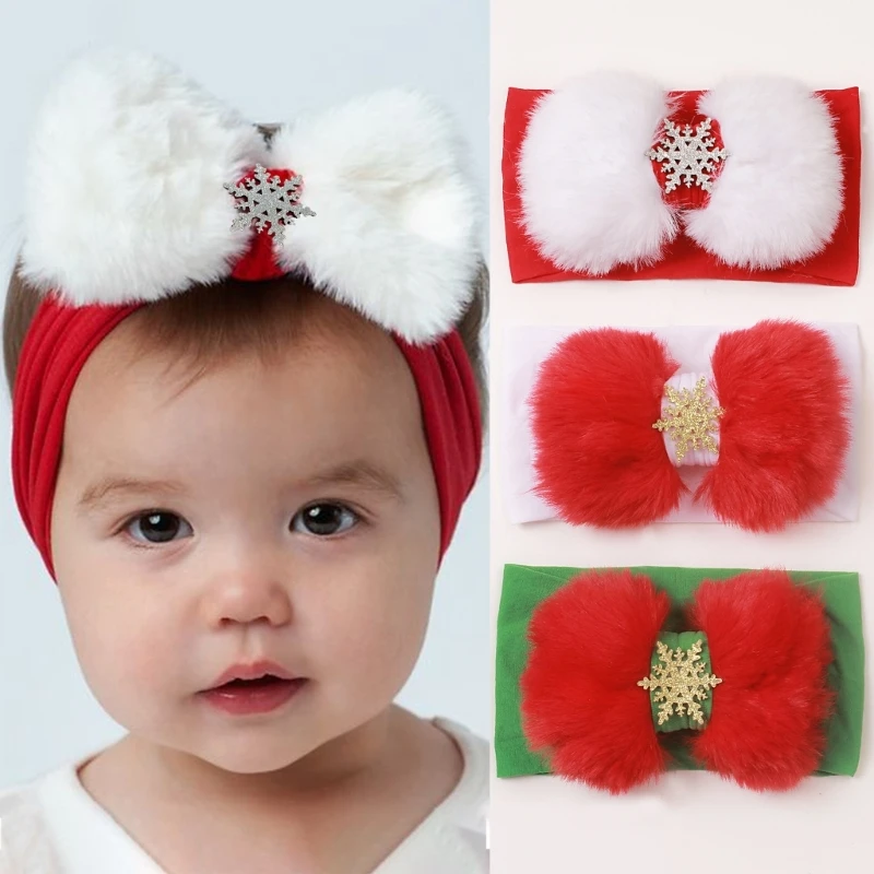 Baby Headband Comfortable Toddlers Hairband Christmas Snowflake Headwear for Photography and Daily Wear