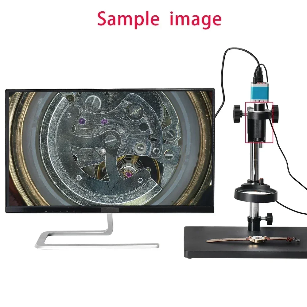 Optical 120x Industrial Camera Electron Microscope Single Tube Adjustable Focus Lens C-mount Lens Suitable for HDMI VGA Cameras