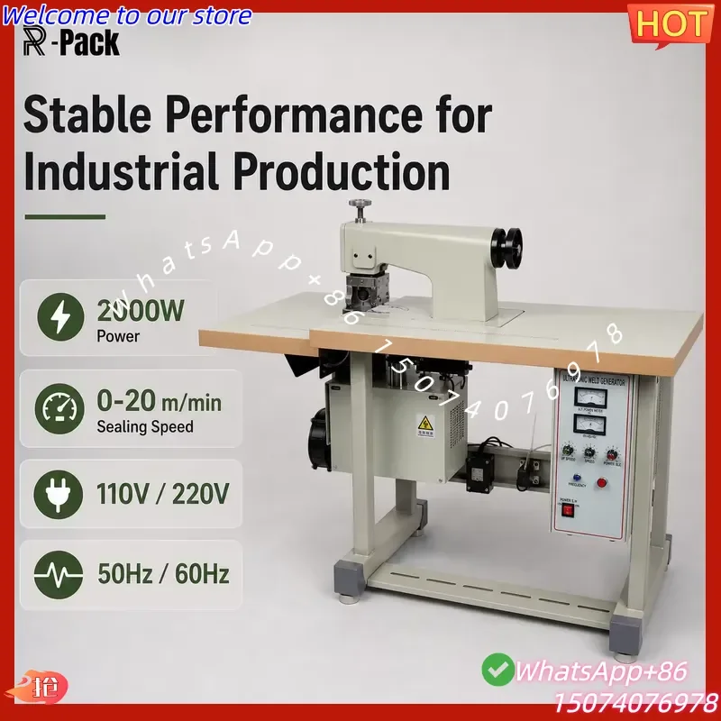 2026 50Hz 12000W 0-20m/min Ultrasonic Lace Sealing Machine for Nonwoven Fabric Mask Edge Sealing Protective Garment Sewing