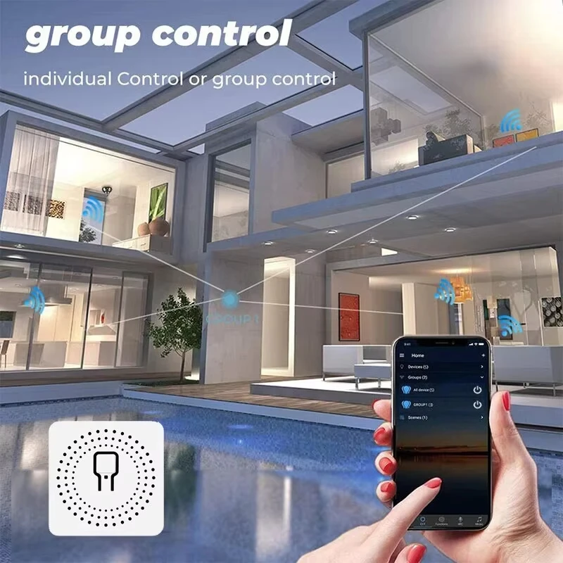 Smart WiFi Switch Support 2-Way DIY Switches Mini Smart Breaker Works With Smart Life Control Works With Alexa Google Alice