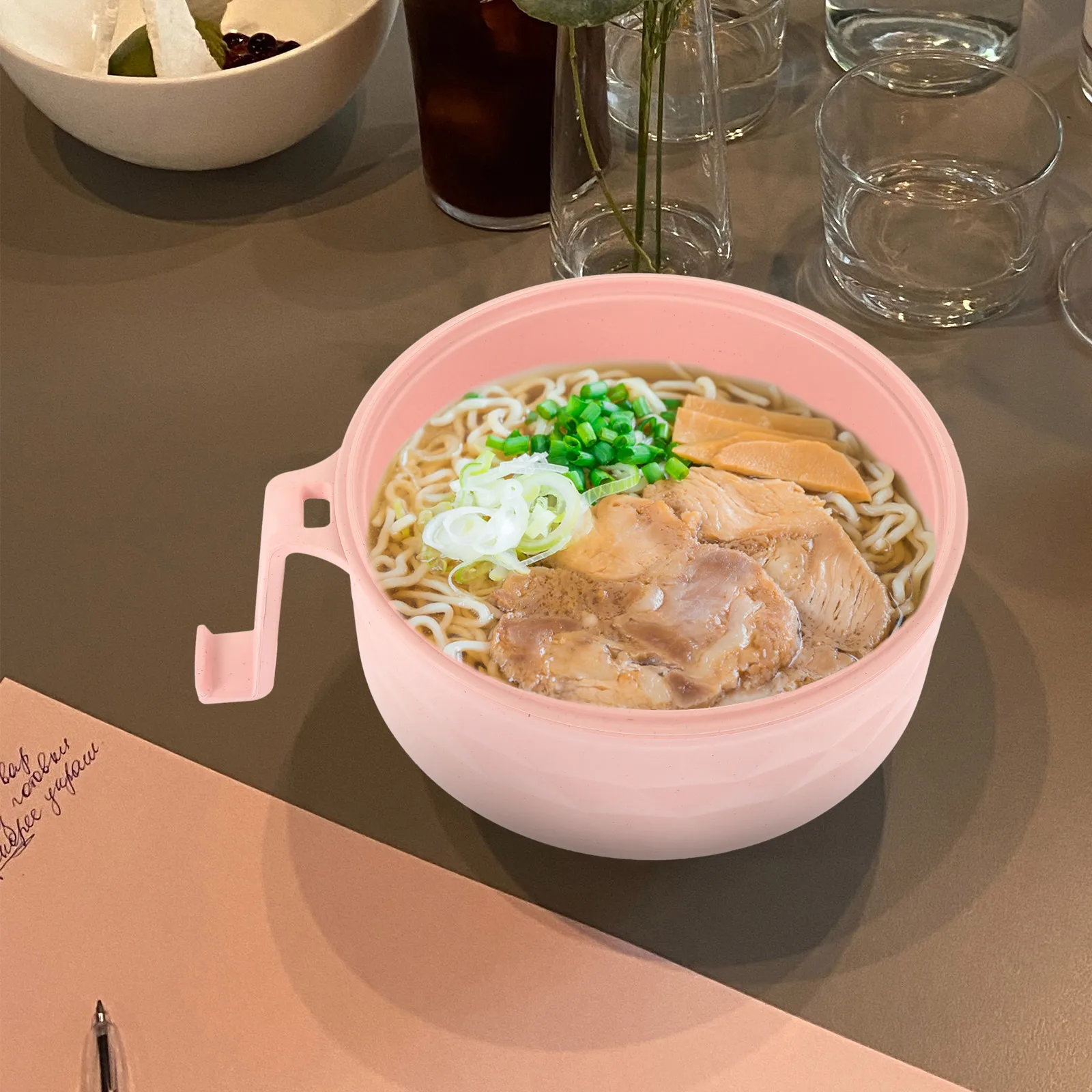 

Soup Bowl Set Food Storage Fresh Design Tableware Pink Compact Kitchen Gadgets Ramen Bowls Rice Salad
