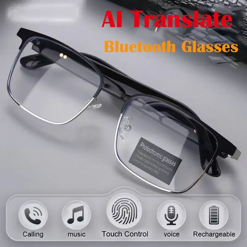 

Hanxing AI smart Bluetooth glasses metal frame blue light blocking lenses multi-function wireless headset call dual touchglasses
