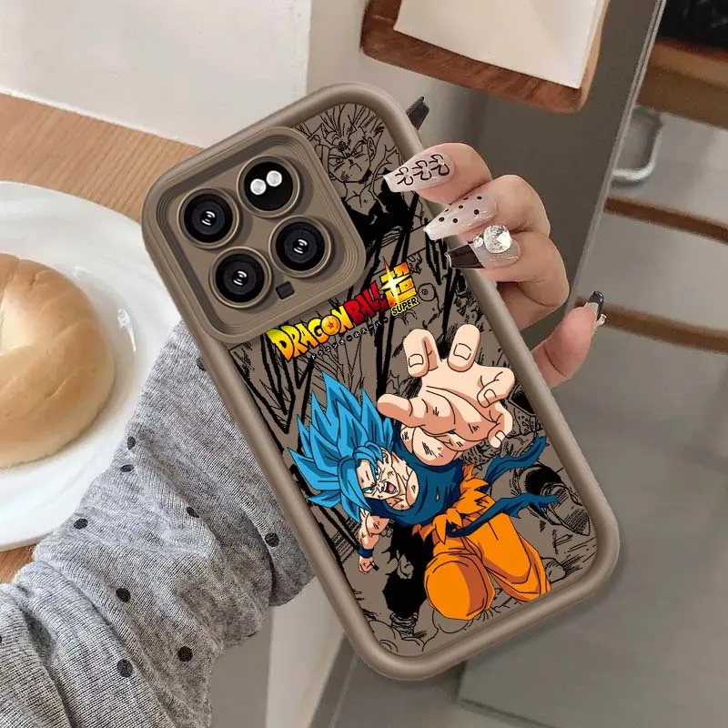 Etui na telefon Xiaomi Mi 17 15 14 13 12 14T 13T Pro Max Lite z motywem Dragon Ball, Son Goku, Vegeta, z ochroną na obiektyw aparatu.