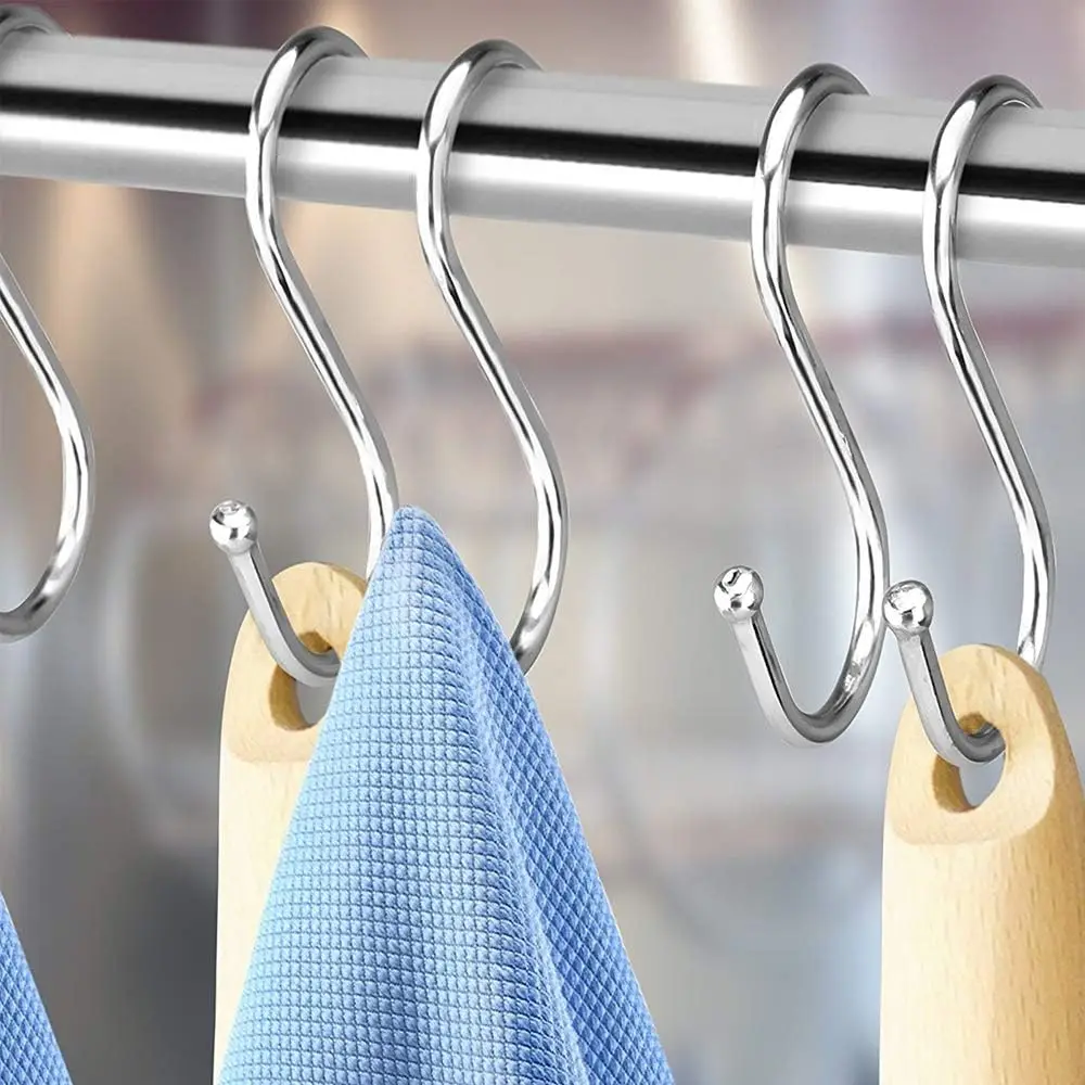 30/10 Stuks Rvs S-vormige Haak Zakken Kleding Caps Handdoeken S Haken Planten Opknoping Hangers Keuken badkamer Opslag Houders