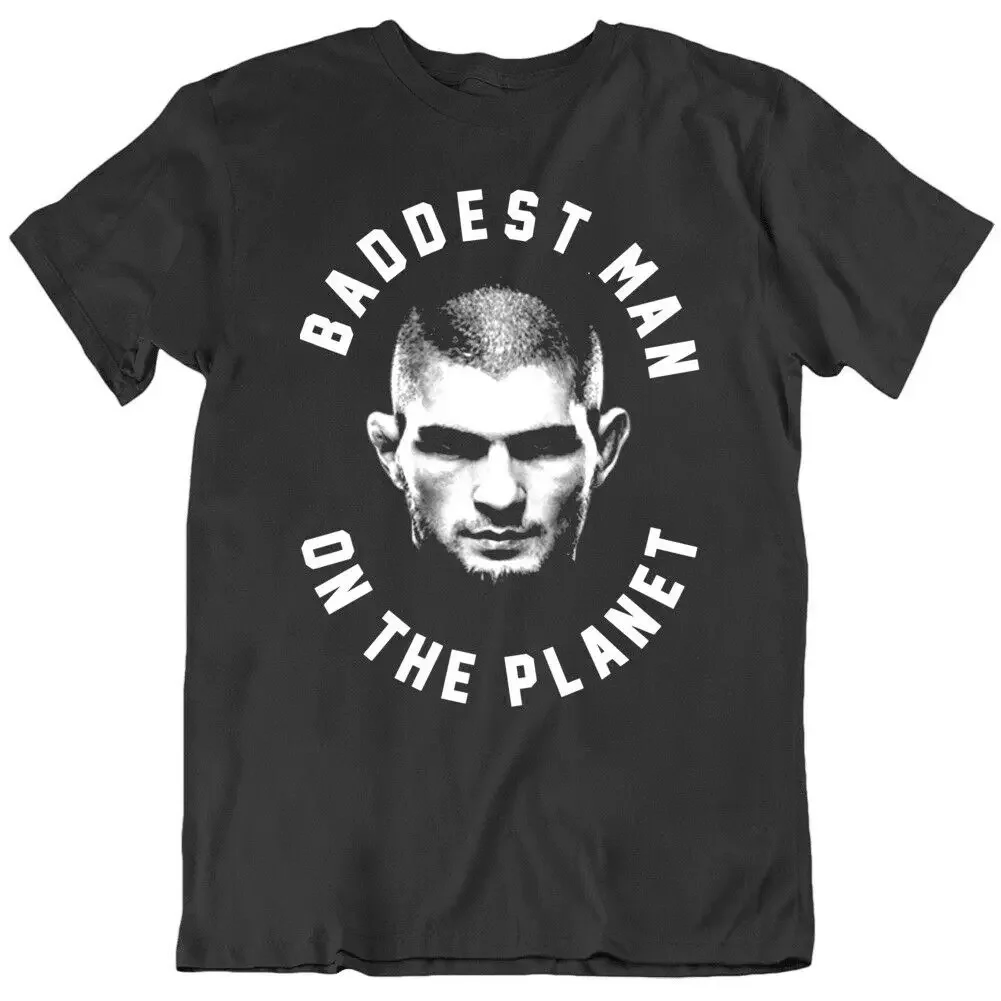 Khabib Nurmagomedov Baddest Man on The Planet MMA  T-Shirt. Premium Cotton Short Sleeve O-Neck Mens T Shirt New S-3XL