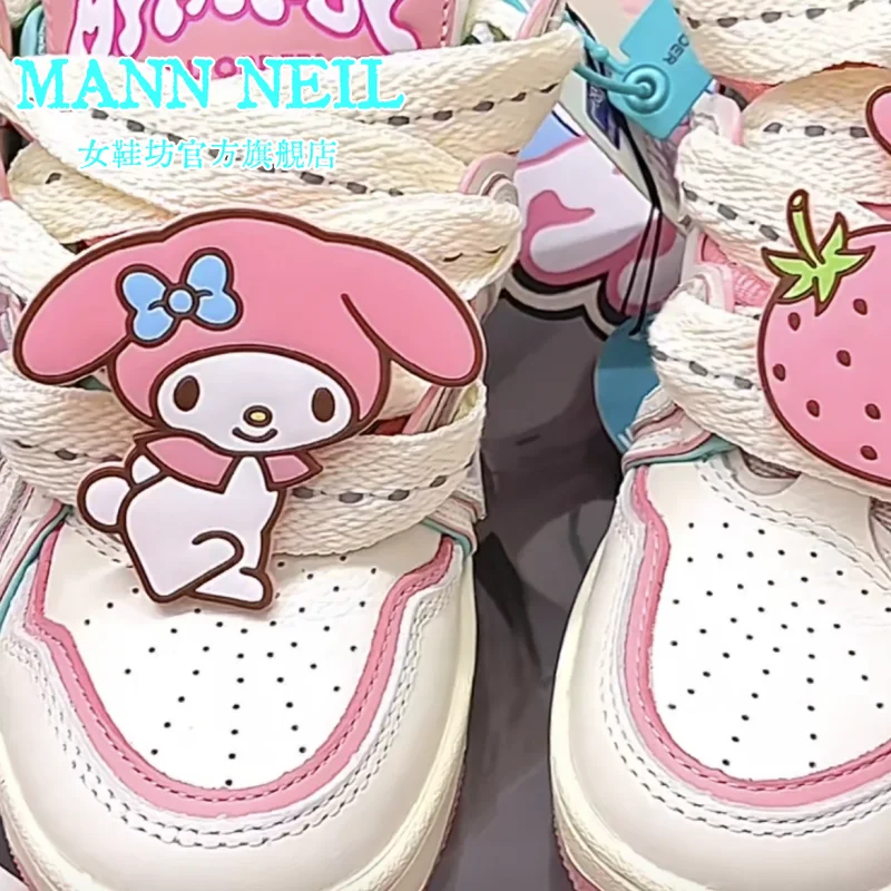 My Melody Anime Kawaii Sanrio أحذية للفتيات ، أحذية رياضية أنيقة ، كرتون لطيف Y2K قلب بناتي كاجوال ، هدايا جميلة