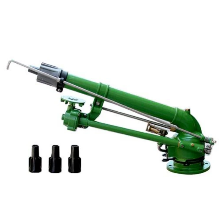 Turbogun Sprinkler With Tripod Gun Irrigates Farmland