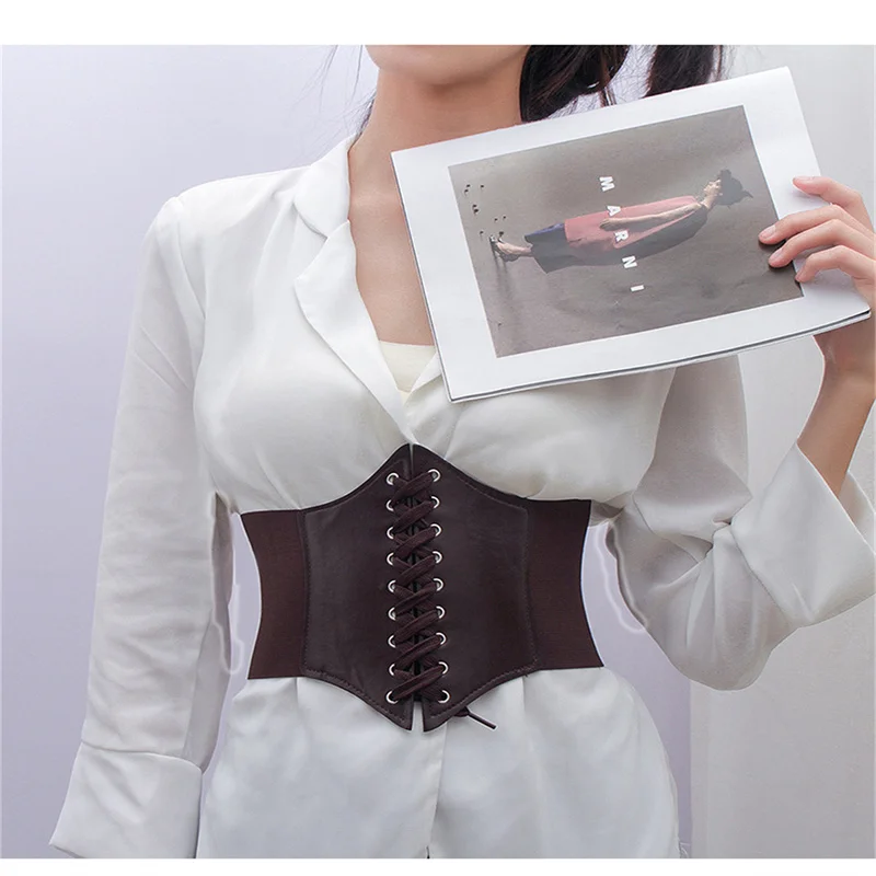 Wide Waistband Fashion Retro Ladies\'s Cummerbunds Girdle Tie Rope Wide Belts For Women Shirt Dress Girdle Corset Waist Binding