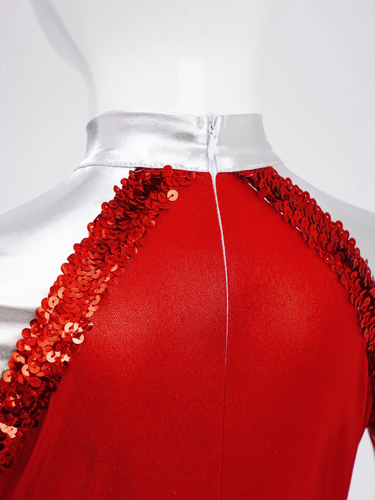 Mädchen 70er Jahre Disco-Overall für Kinder, glänzende Pailletten, lange Hosen, Kontrastfarben-Body für lateinamerikanische Jazz-Bllroom-lyrische Tanzaufführung