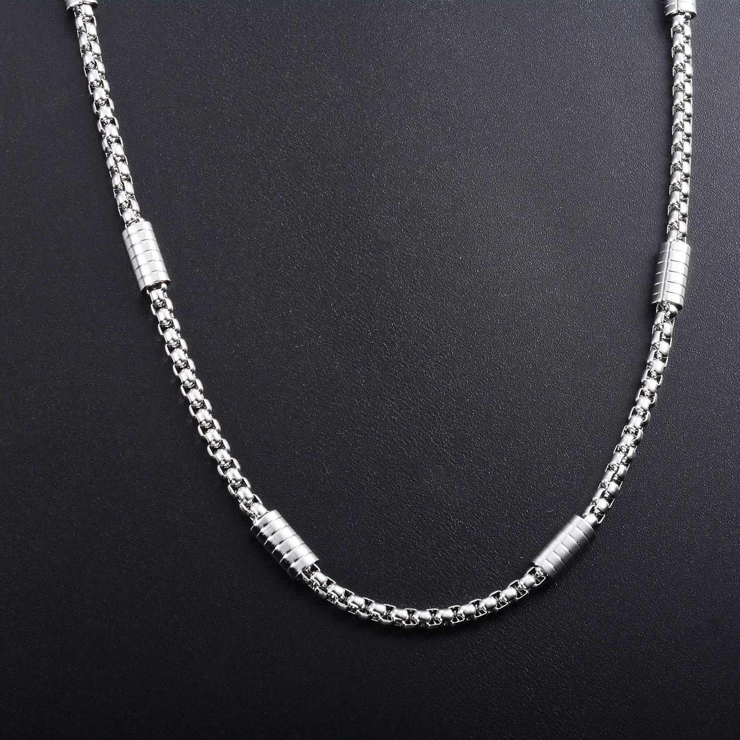 Yadreva Neuankunft Edelstahl-Halskette Handgefertigte Schlangen- und Zylinderkette für Männer und Frauen Schmuck – Detail 5