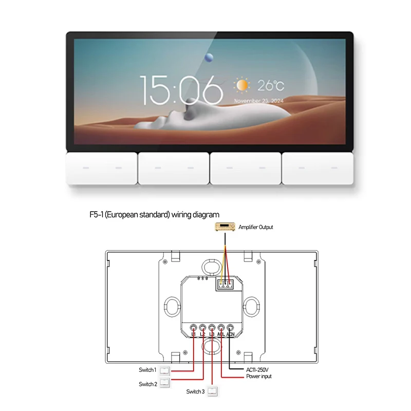 Dispositivo amplificador de pared inteligente TUYA, Panel de Control central de escena, ZIGBEE IR, Android 11, WIFI, ALEXA, bluetooth, sistema de reproductor de música de audio