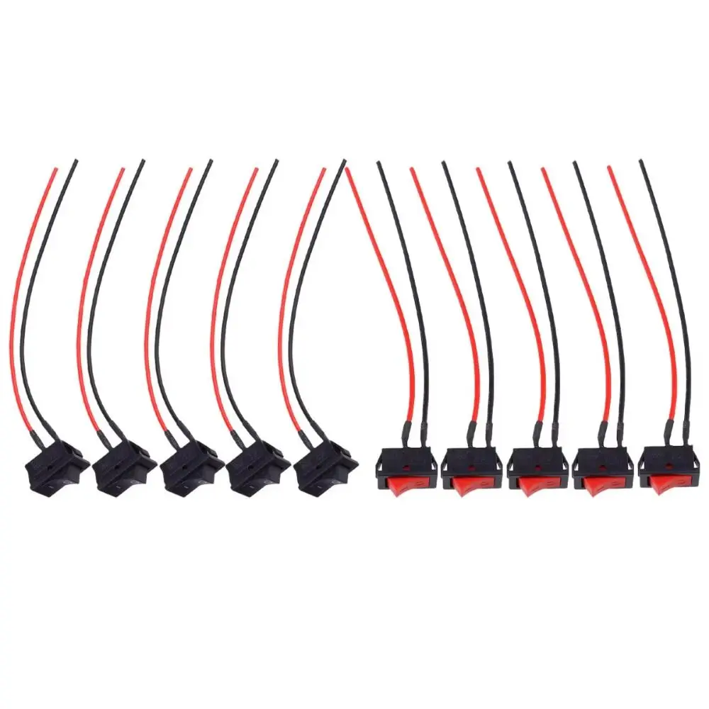10Pcs ON/OFF Mini Rocker Switch 2/3 Pin 12 Volt DC Toggle Switch Terminal 15CM 2/3 Gear Controller Power Switch Motorcycle Use