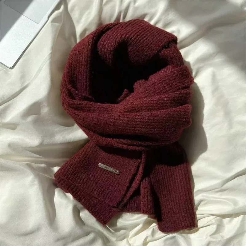 High Quality Classic Wool Solid Scarf Men Women Winter Autumn Knitted Thick Warm Soft Muffler Male Female Korean Version Scarf