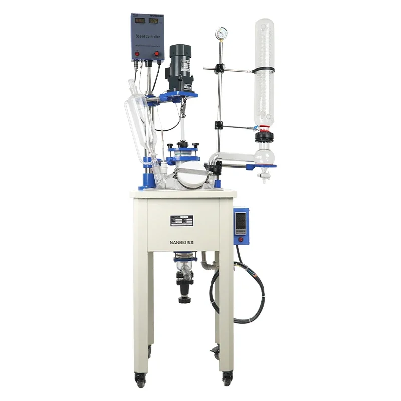 

Lab Industrial Chemical Reaction Kettle Equipment Single Layer Glass Reactor for Extraction and Distillation
