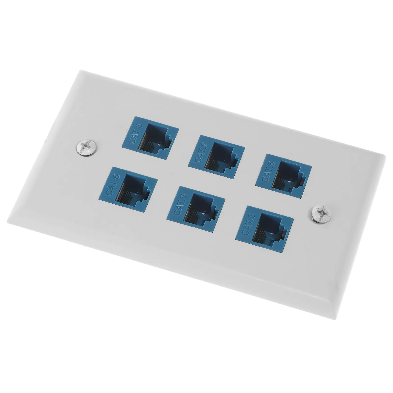 

1Set Network Panel 6-Port Plastic Ethernet Wall Outlet Household Socket Home Office Wall Panel Ethernet Outlet
