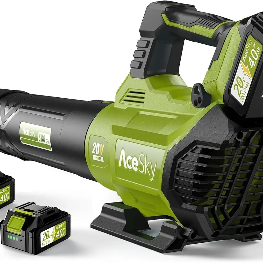 منفاخ أوراق الشجر اللاسلكي - تحديث 2025 150000 دورة في الدقيقة و3 مستويات سرعات منفاخ أوراق شجر كهربائي مع بطارية وشاحن 2 × 4.0 أمبير في الساعة، تمديد #1