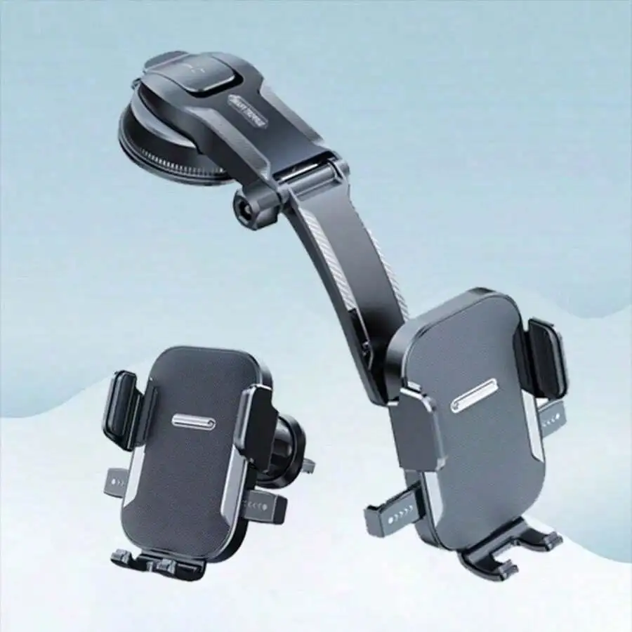 

360° Rotatable Car Air Vent Phone Holder - Flexible Silicone Universal Smartphone Mount With Foldable