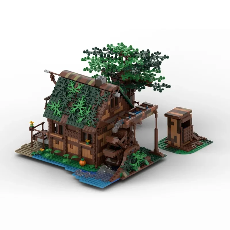 

1431 шт. MOC средневековая MOC водяная мельница строительные блоки развивающие игрушки «сделай сам» подарок на праздник